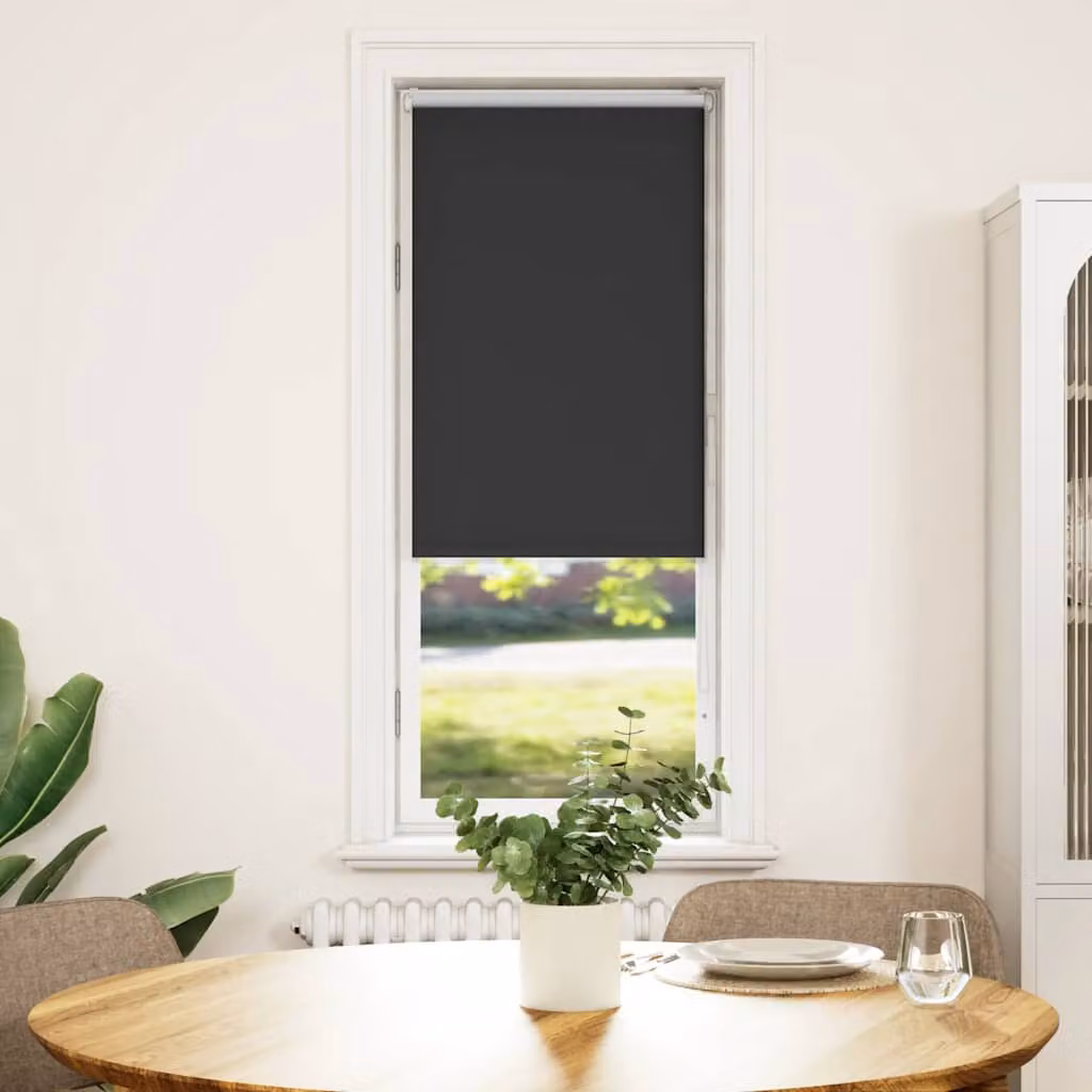 Tenda a Rullo Oscurante vidaXL in Poliestere, Colore Antracite o Nero, L: 130 cm, H: 55 cm