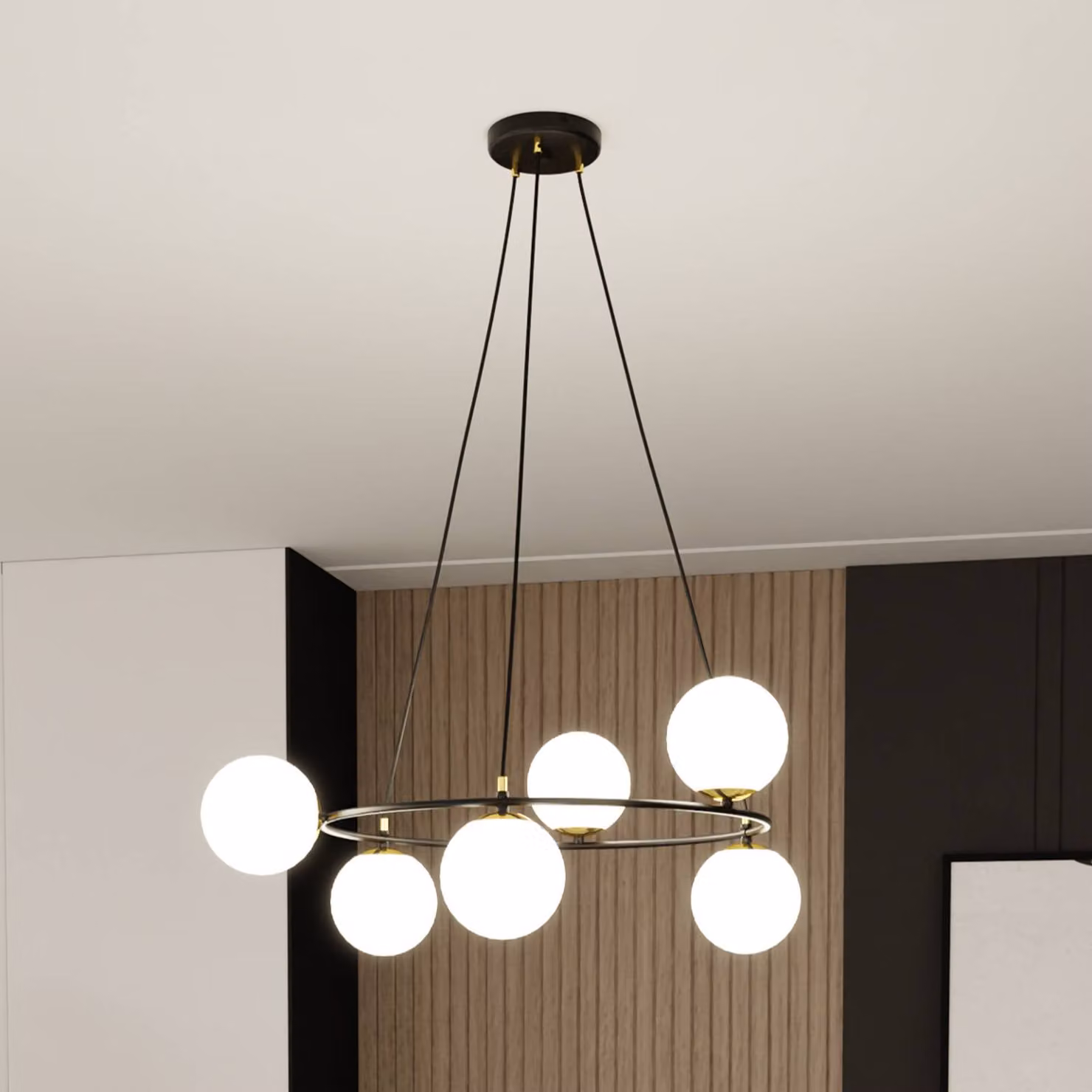 Lampada a sospensione in vetro Glassy Euluna, dimmerabile, Nero, Soggiorno / Sala da pranzo, Vetro, Moderno, Lampada a sospensione