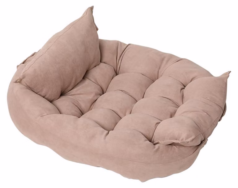Cuccia per cani, cuccia per gatti, morbida e rotonda in peluche, cuscino a forma di ciambella per cani, lettino per cani in peluche morbido, colore pesca, dimensioni S: 30x25 cm