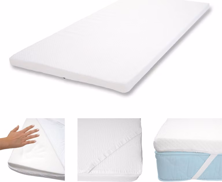 topper per materasso in memory foam da 6 cm HWC-E63, topper per materasso protezione per materasso ~ 90x200cm visco foam