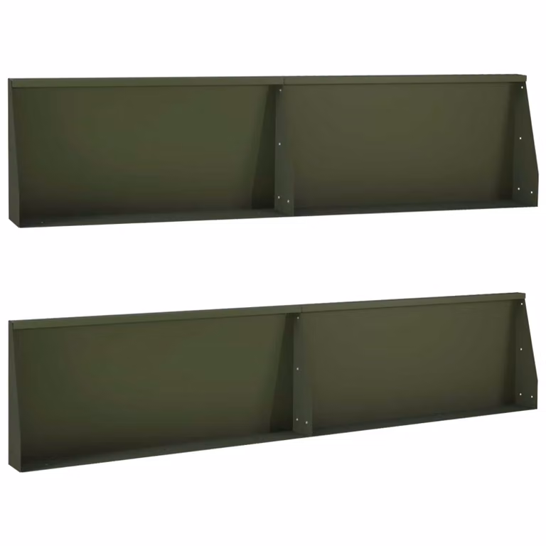 Set di 4 muretti per orto rialzato vidaXL in acciaio verde oliva, L: 100 cm, H: 50 cm, P: 12 cm