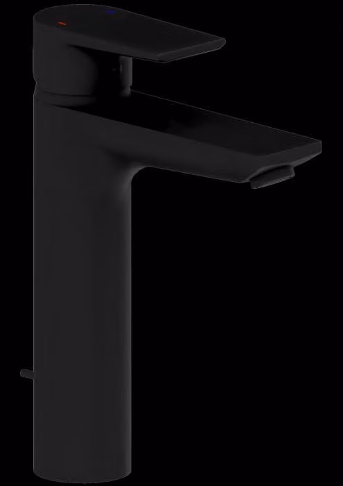 Miscelatore per lavabo Heinrich Schulte alpha_400 Z069003-00280 proiezione 145 mm, alto, con scarico, nero opaco