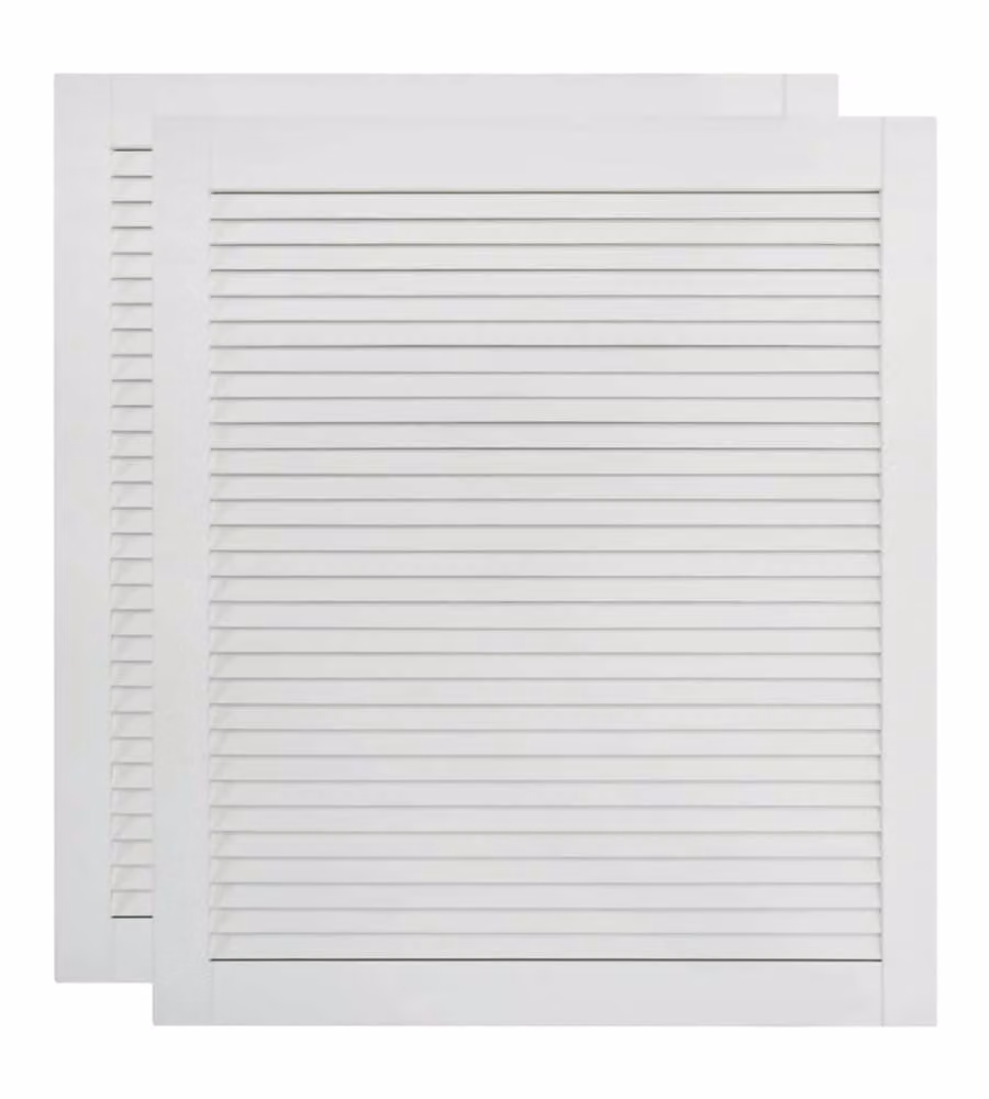 Set di 2 ante a lamelle vidaXL in legno massello di pino bianco, L: 61,5 cm x H: 49,4 cm