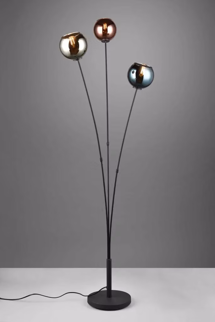 Piantana Sheldon di Trio Lighting in metallo e vetro multicolor, Altezza: 150 cm – 2