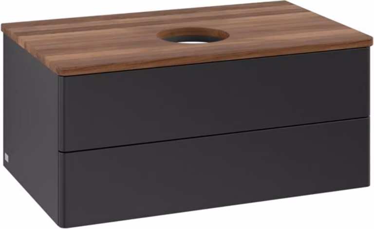 V&B Mobiletto senza struttura frontale - illuminazione Antao 80x36x50cm, WBP-colore w. wal, bla m Lac