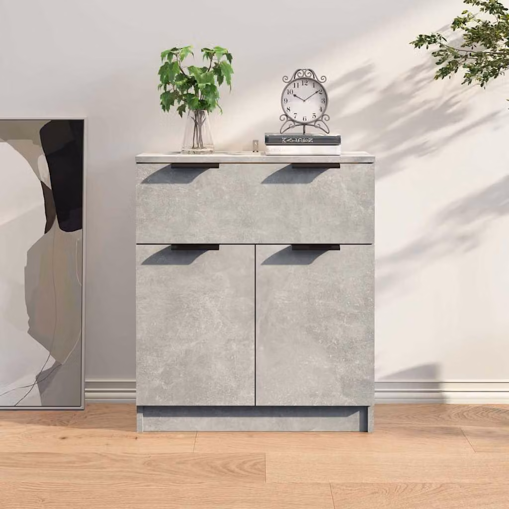 Credenza moderna vidaXL in legno e MDF grigia, sospesa, L: 60 cm, P: 30 cm, H: 70 cm