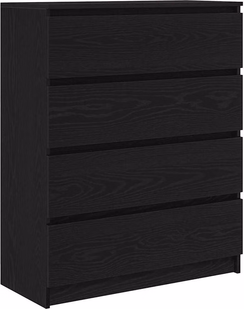 Credenza Rovere Nero 80x35x99 cm in Legno Multistrato