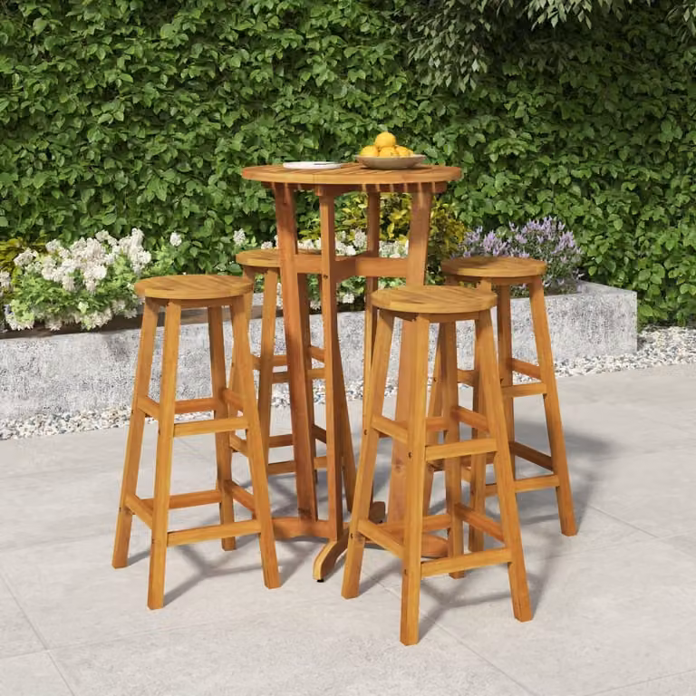 Maison Exclusive - Set da Bar da Giardino 5 pz in Legno Massello di Acacia