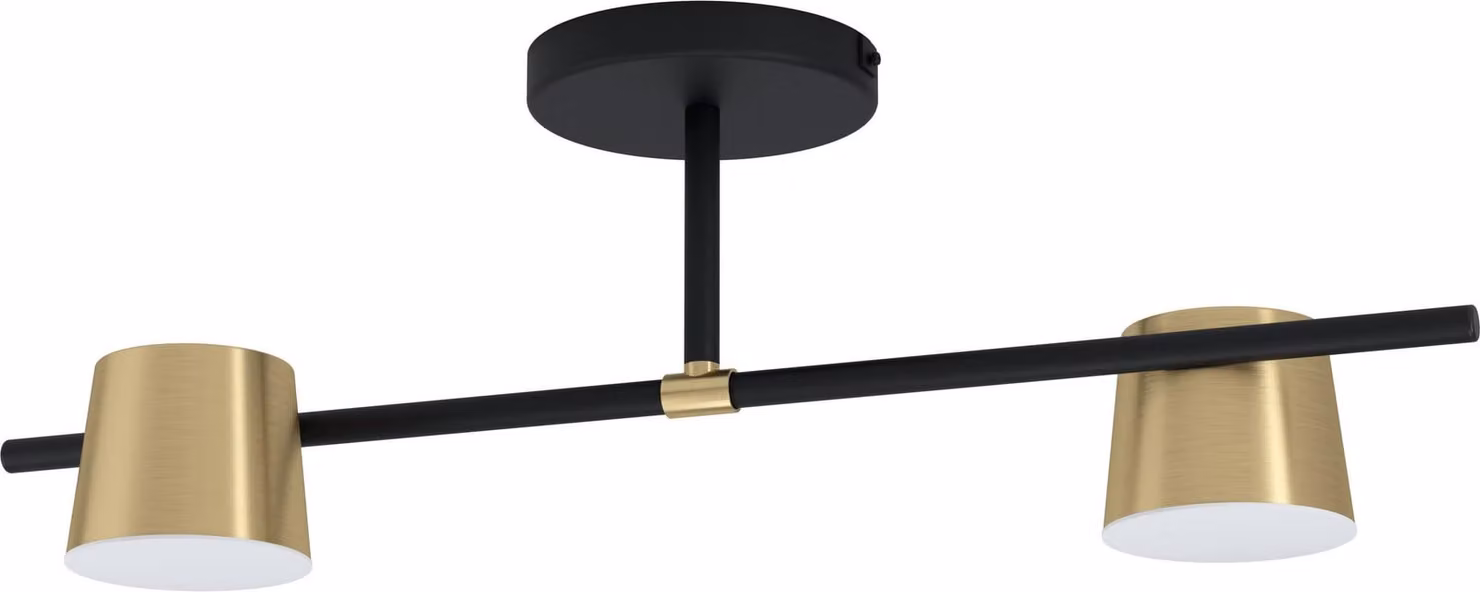 Lampada da soffitto EGLO LED Altamira, lampada da soffitto, lampada da soffitto, acciaio nero, ottone, plastica bianca, attacco GU10, L 70 cm