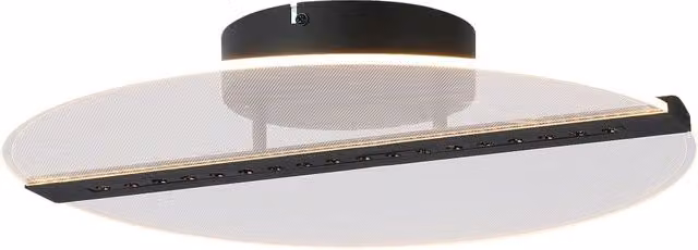 Plafoniera LED Norael Rabalux nera con acrilico trasparente per soggiorno e camera da letto