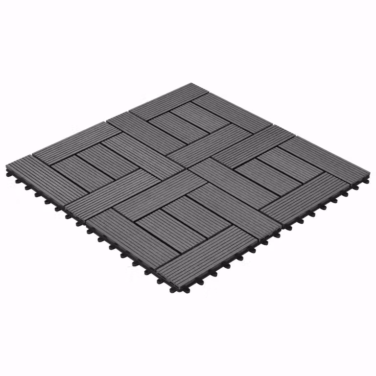 Set di 22 piastrelle per decking vidaXL in WPC grigio, 30 x 30 cm