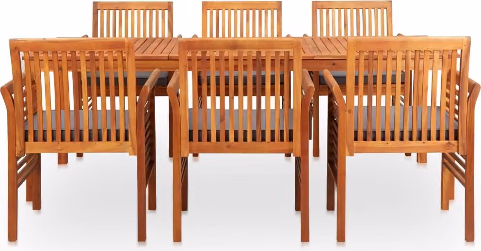 vidaXL set da pranzo da giardino 7 pezzi con cuscini in legno massiccio di acacia