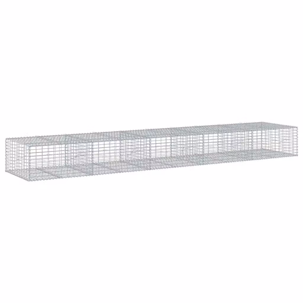Cesto Gabbione con Copertura vidaXL in Ferro Zincato Argento L/P/H: 500 x 100 x 50 cm – 2