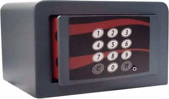 Cassaforte elettronica Stark in acciaio grigio H 13 x L 22 x P 16 cm con spessore 5 mm