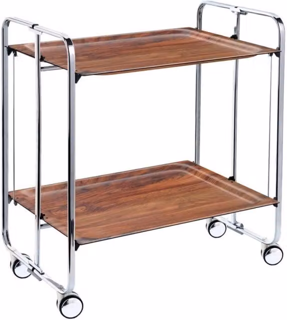 Carrello da cucina pieghevole cromato con ruote BAUHAUS 2 ripiani