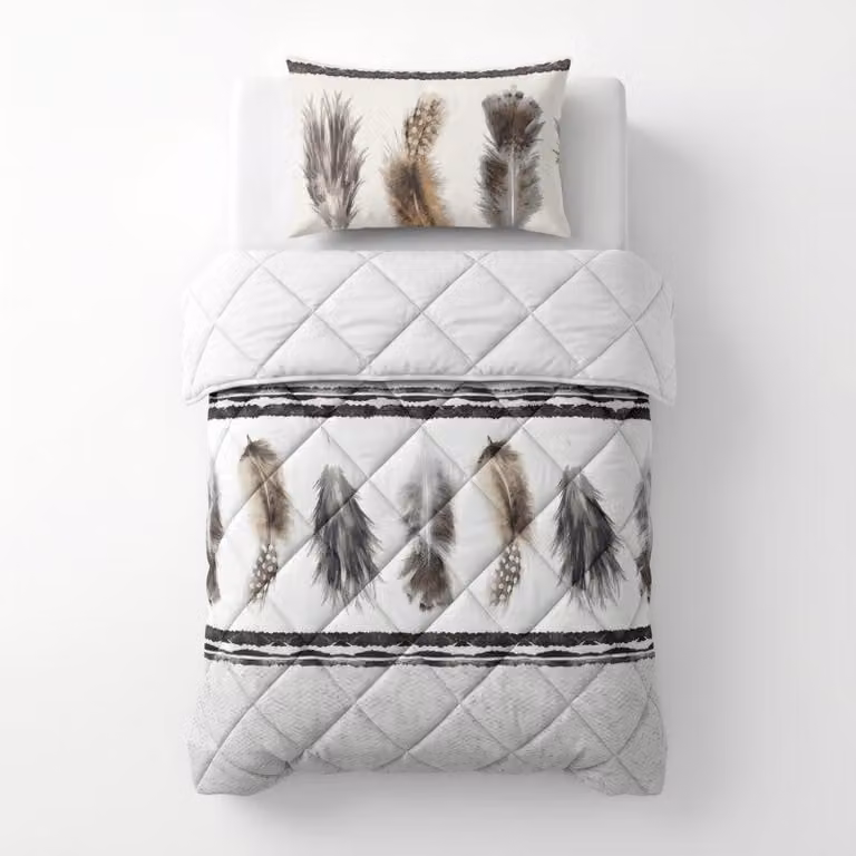 Sleeptime, coperta trapuntata "Lazy", colore sabbia, 140 x 200 cm, con federa inclusa