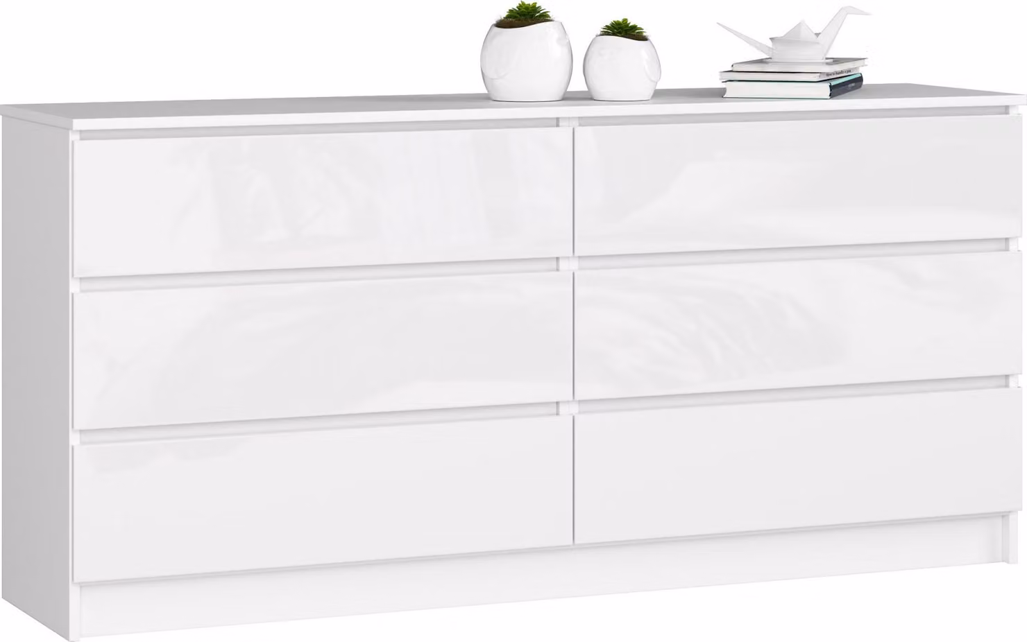 Akord Madia 6 Cassetti Bianco Lucido 160X40X77 Cm