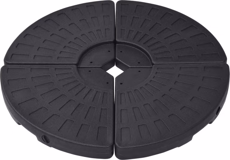 Base per Ombrellone a Forma di Ventaglio 4 pz Nero