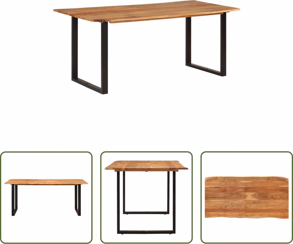 Tavolo da pranzo The Living Store 180×90×76 cm in legno massiccio di acacia