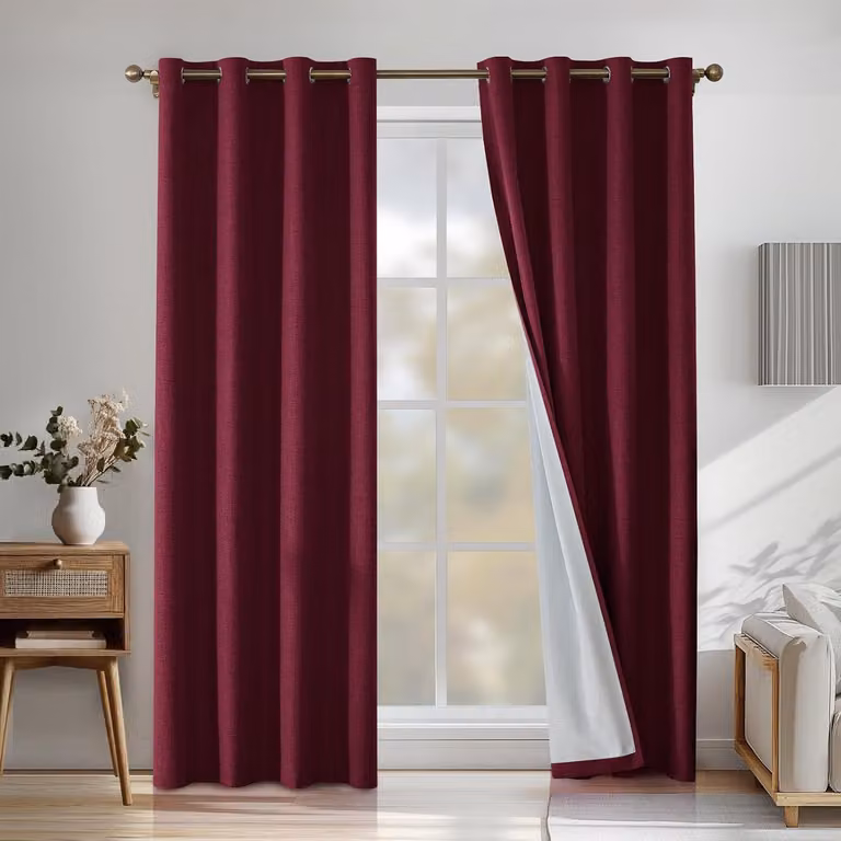 Varie forniture per l'officina. Tende oscuranti al 100%, effetto lino, set da 2, 140 x 260 cm, opache, termiche con passanti