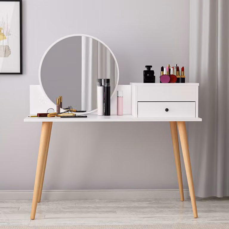 Skye Decor, Angel - White, tavolino da toilette, bianco, 100 % SCHEDE RIVESTITE IN MELAMINA, 120 x 60 x 96 cm