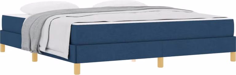 Letto a molle con materasso Blu 180 x 200 cm Tessuto