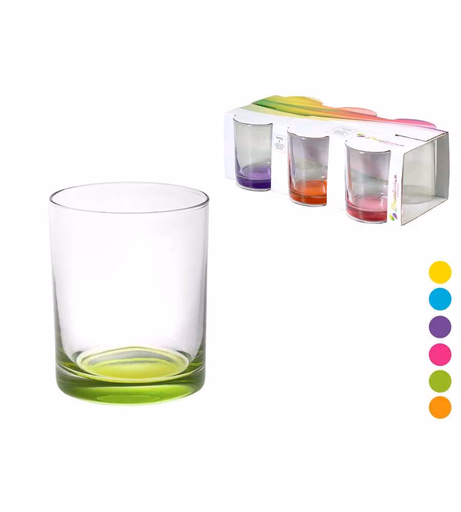 Set 6 Bicchieri Vetro Colorati - Assortiti - 280ml