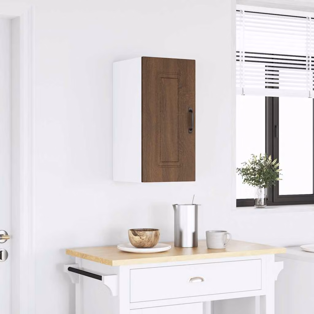 Pensile da cucina moderno vidaXL Kalmar in legno marrone con ante a battente L: 60 cm, H: 31 cm, P: 20 cm