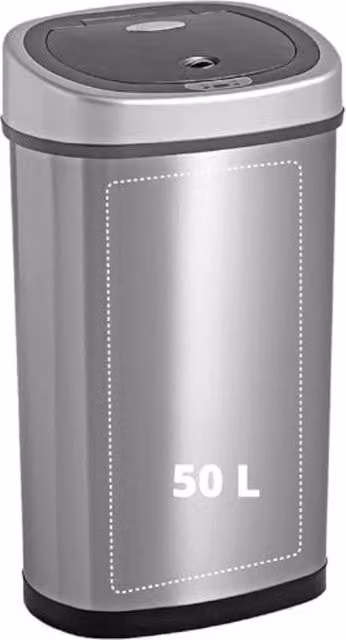 Cestino per rifiuti 50 litri - 42 x 29,3 x 72,2 cm - 50 L - Argento