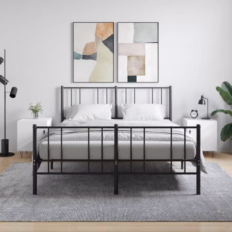 Set di 2 comodini bianchi vidaXL in legno multistrato per camera da letto, L/P/H: 40 x 40 x 50 cm