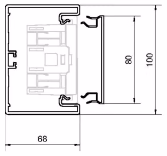2 Metri Fondo canale per BRH 65x100mm vw - Passaggio a parete 100x68mm RAL9016 BRH6510019016