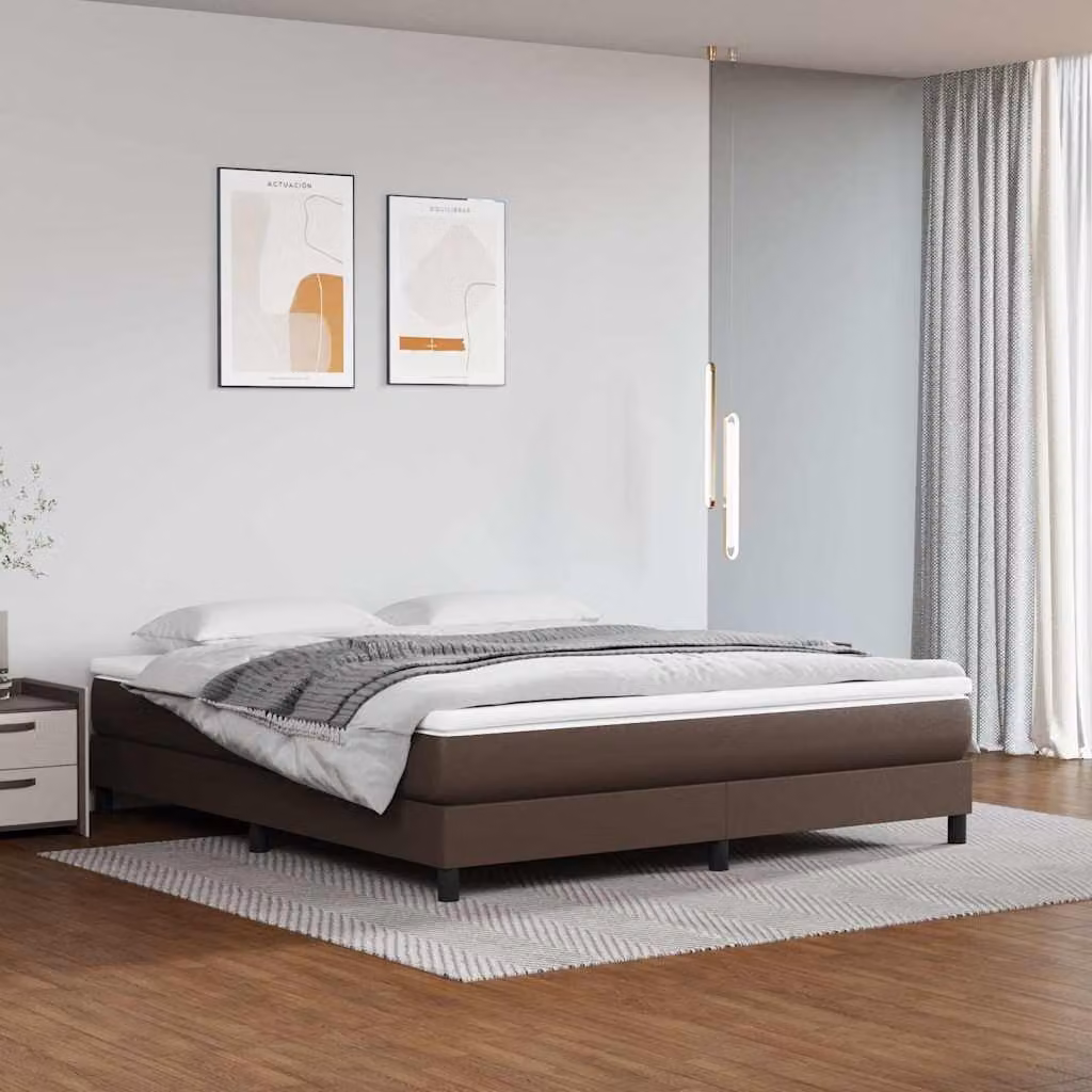 Struttura Letto a Rete con Doghe a Molla vidaXL in Similpelle Marrone L: 180 cm, P: 200 cm