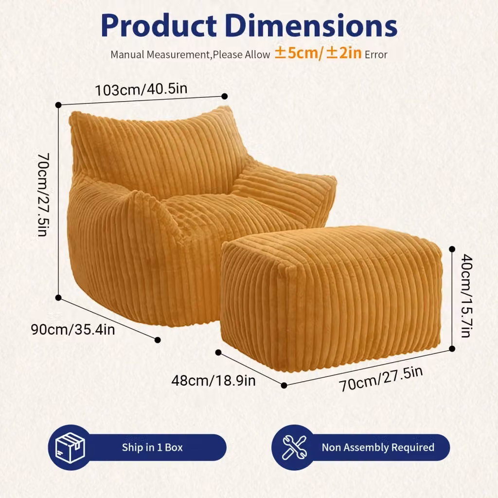 Poltrona singola WISHDOR in tessuto giallo con seduta ergonomica e braccioli, ideale per il relax in soggiorno o camera da letto – 2