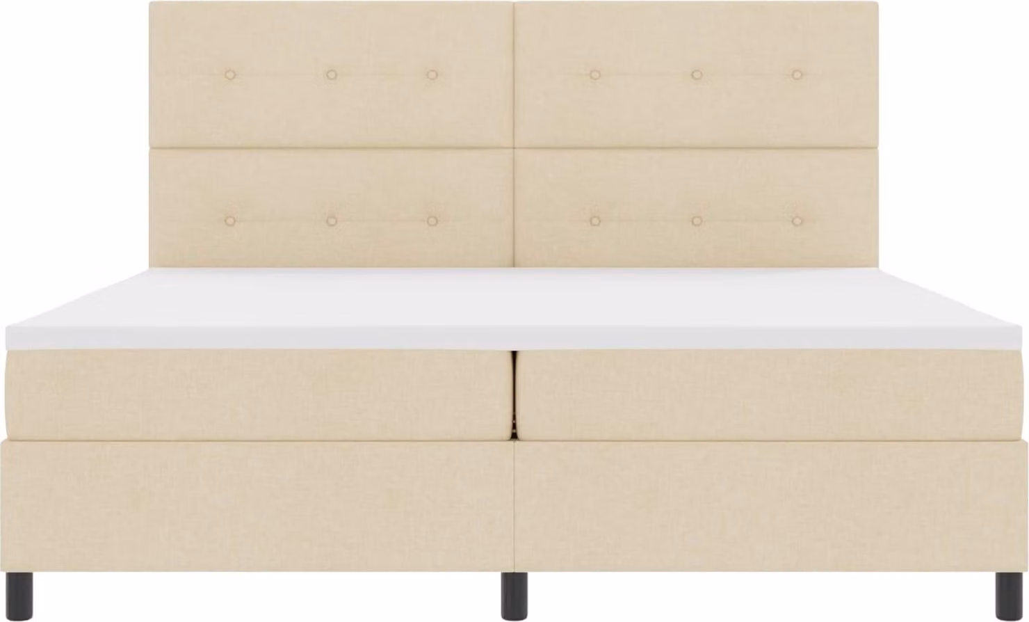 Maison Exclusive - Letto boxspring con strisce luminose a LED, color crema, 200 x 200 cm, rivestimento in tessuto