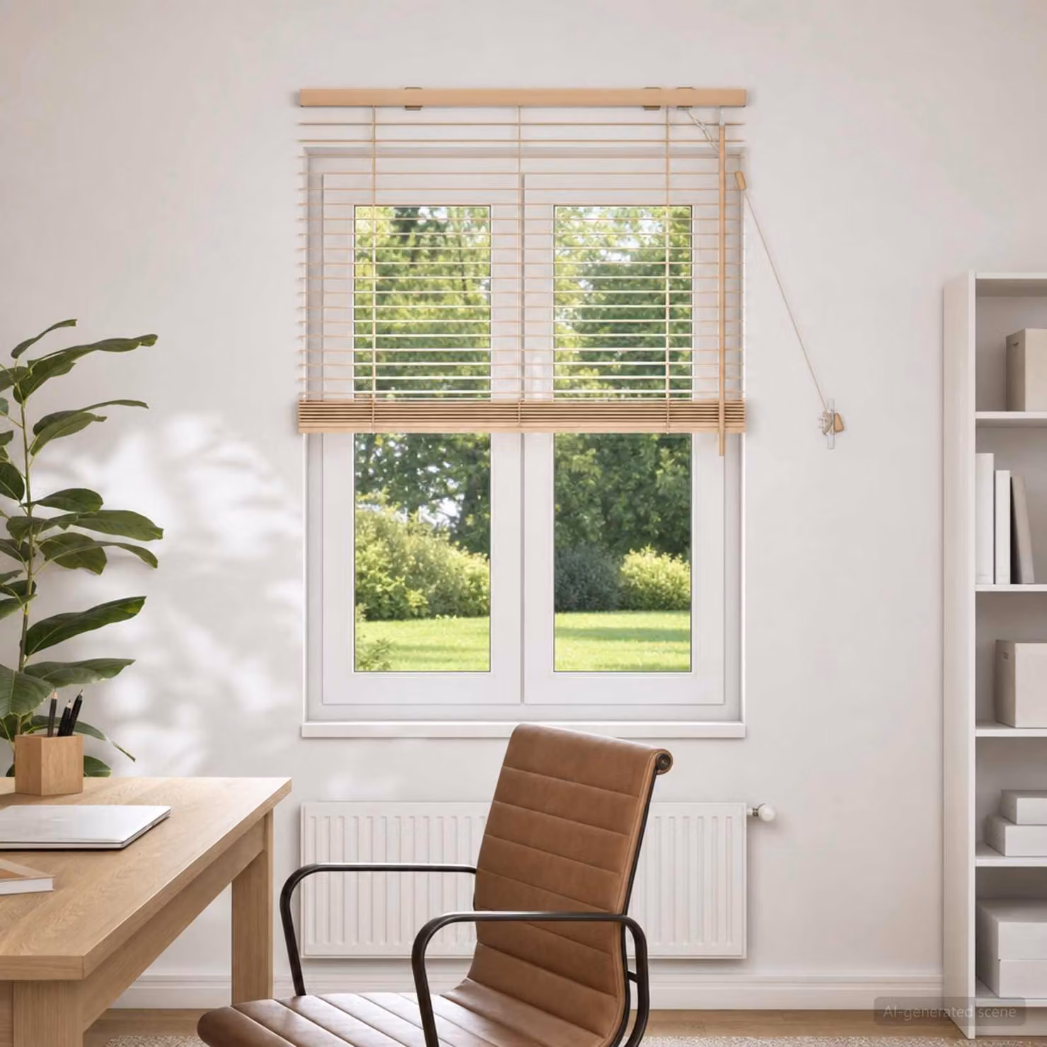 vidaXL Tenda Veneziana Effetto Quercia, Colore Marrone, L: 75 cm, H: 130 cm