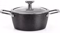 Casseruola in alluminio antiaderente con coperchio Armonia Finegres Nero Diametro: 24 cm