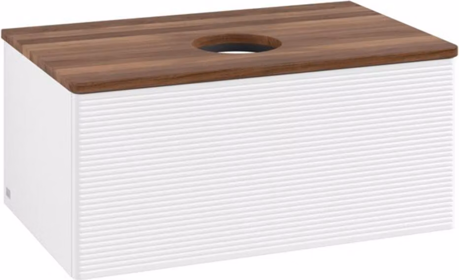 V&B Mobiletto con struttura frontale - illuminazione Antao 80x36x50cm, WBP-colore w. wal, wh. m Lac