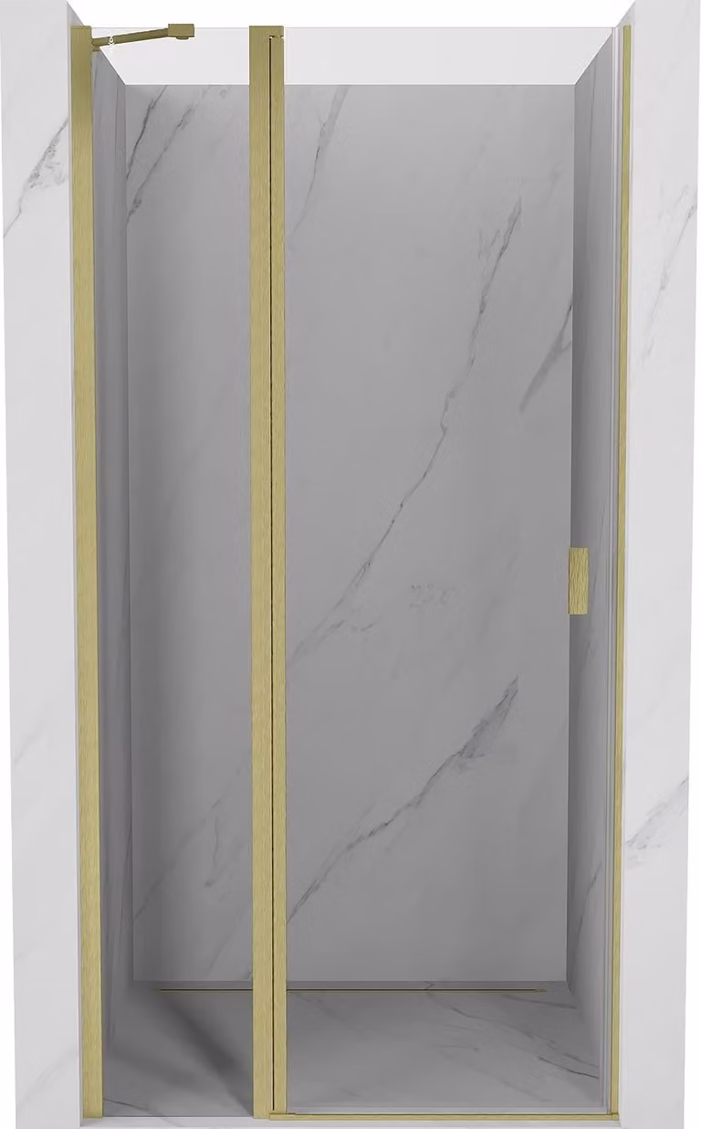 Mexen Mist porta doccia a battente 115 cm, trasparente, oro spazzolato - 8A4-115-000-55-00