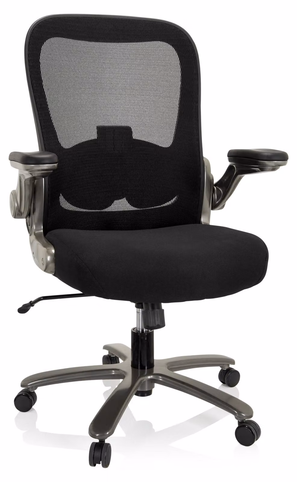 hjh OFFICE XXL sedia girevole INSTRUCTOR T I Sedia da ufficio imbottita fino a 220 kg di portata con braccioli ribaltabili in tessuto / rete per ufficio, casa
