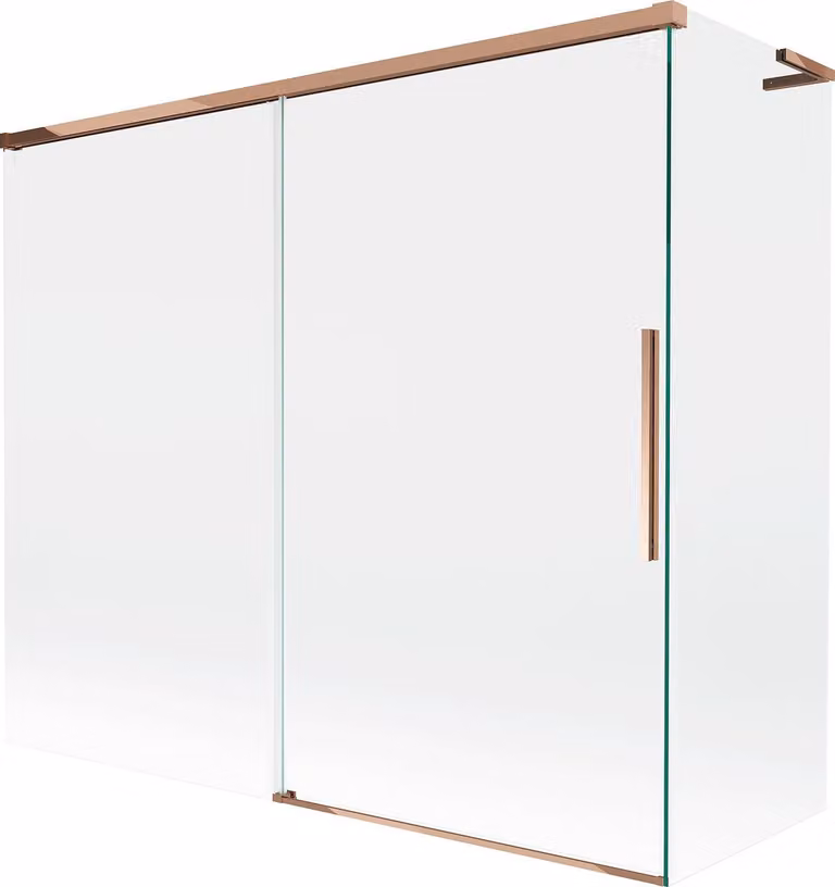 Mexen Rox L paratia da doccia a 2 ante scorrevoli 180 + 90 x 150 cm, trasparente, oro rosa - 8C9L-180-090-60-00