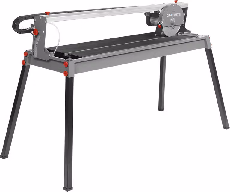 Tagliapiastrelle GRAPHITE 1200W, 230x25, campo di taglio 1000 mm, lama: 230 mm x 25 mm, 2950 al minuto, profondità di taglio massima 90º/45º 43/37 mm,