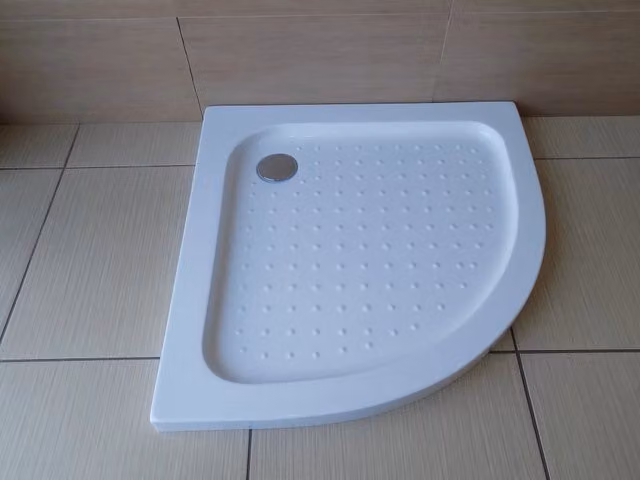 Piatto doccia semicircolare Rilemostar Ultraflat in resina bianco Milo L 90 cm, P 90 cm, H 5 cm