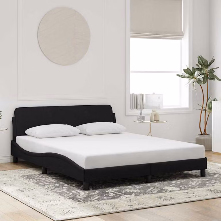 vidaXL Giroletto Dover Nero in Velluto L/P: 160 x 200 cm