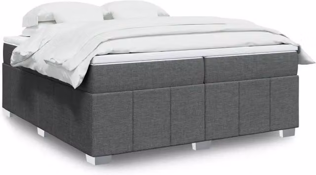 Letto Ibrido con Giroletto a Molle e Materasso vidaXL in Grigio e Bianco L/P: 200 x 200 cm