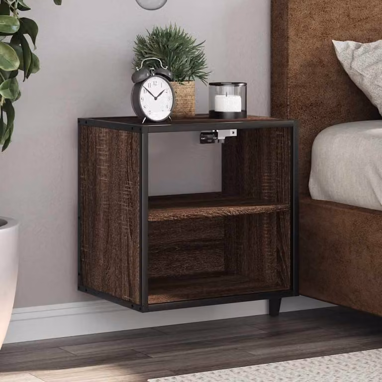 Comodino da parete vidaXL in stile moderno, colore marrone rovere, L 40 cm x P 31 cm x H 39,5 cm
