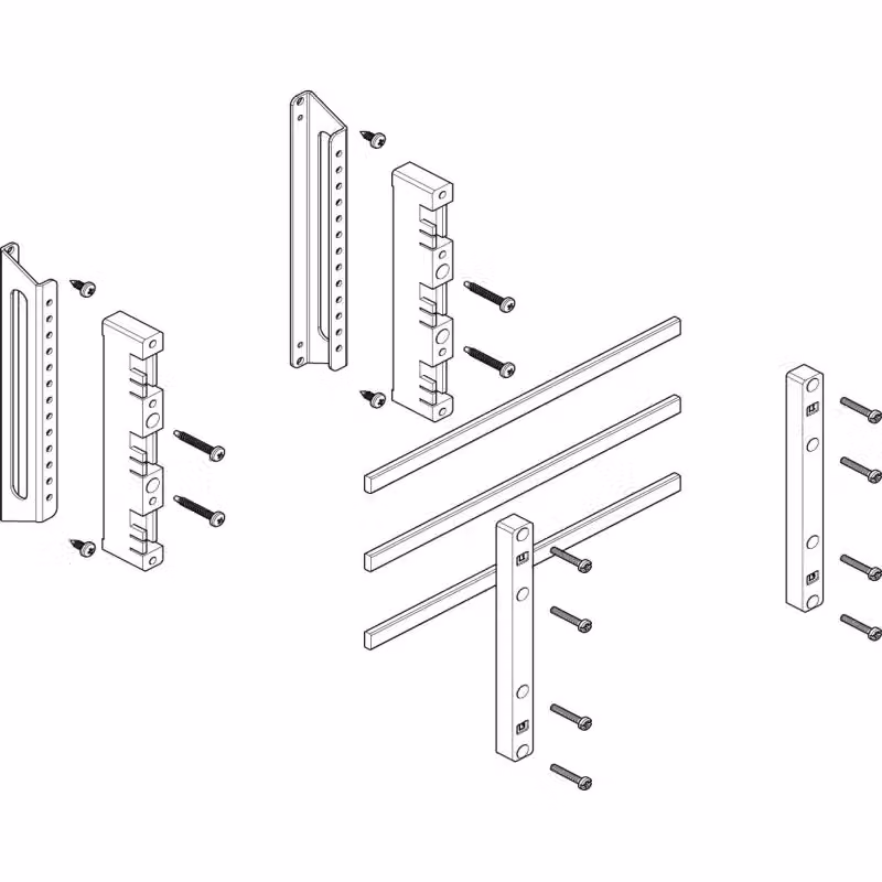 Modulo barra collettrice ABN a incasso 1FB/2RE 60 mm con rame 12x5 mm, a 3 poli, EBM 32 mm MTSC12613