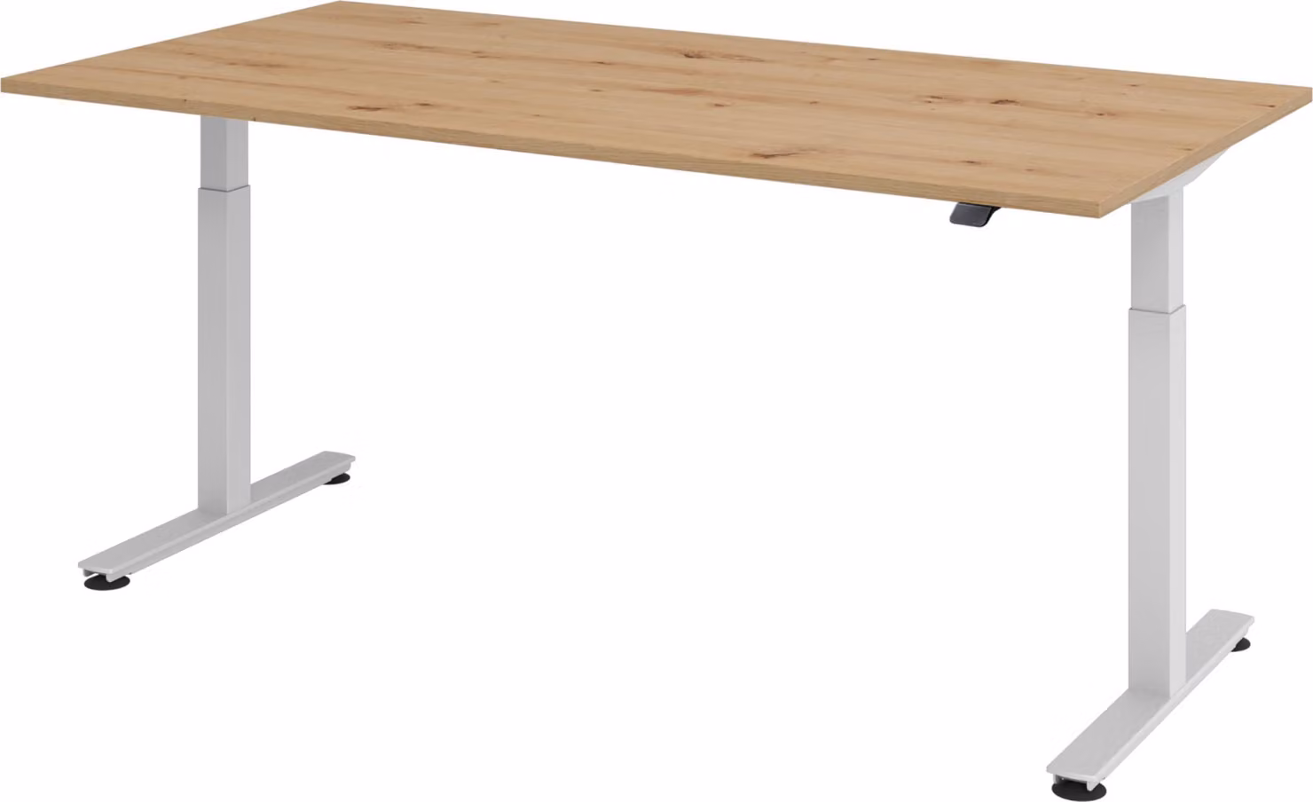 Scrivania elettrica bümö XMST - Struttura: argento, decorazione: rovere nodoso, dimensioni: 200 x 100 cm