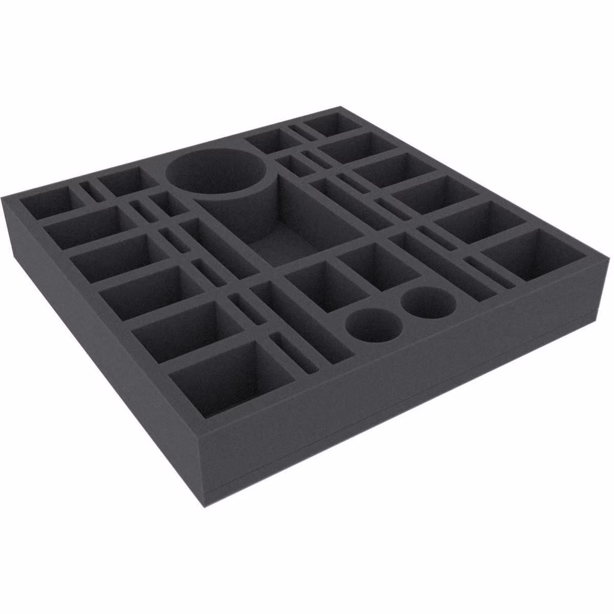 Inserto in schiuma 300x300x50 mm con 38 scomparti per giochi da tavolo