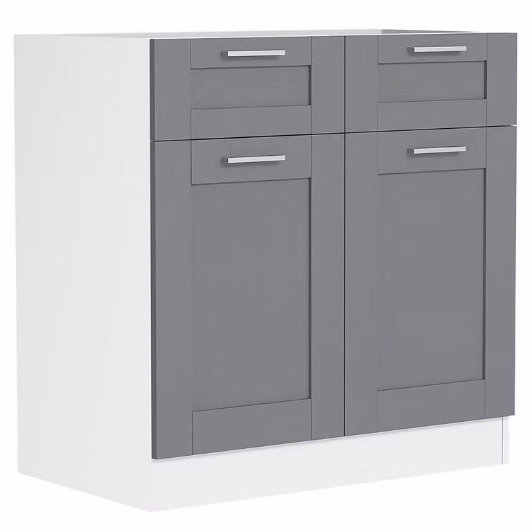 Armadio da cucina | Dimensioni ca. H. 82 x W. 80 x. T. 46 cm | Armadio inferiore con due ante girevoli e due cassetti in stile country house | Mobili da cucina – Colura
