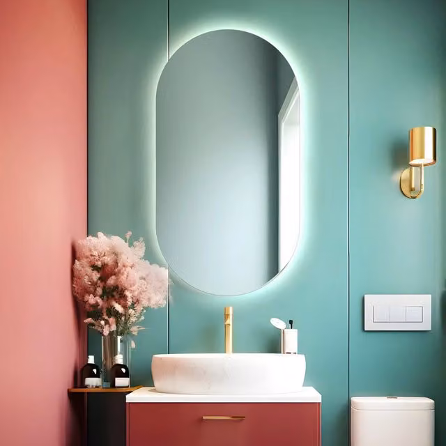 Specchio da bagno ovale retroilluminato Divina Home Olivia L: 50 cm, H: 90 cm